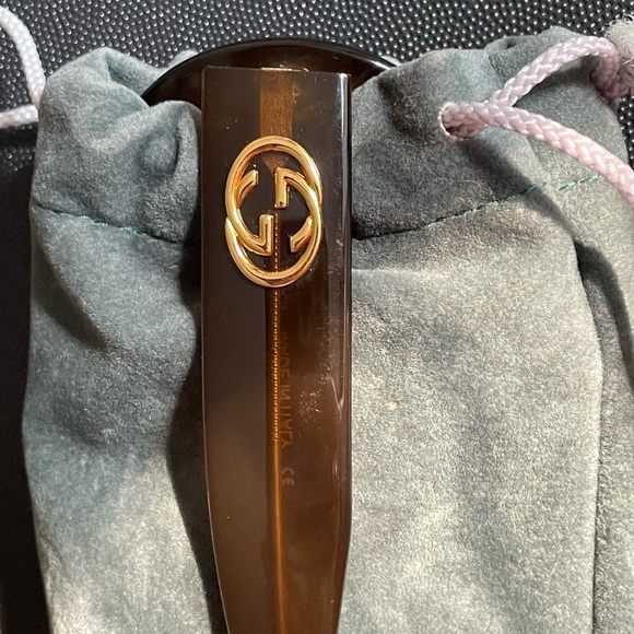 Vintage Gucci Oversized Sunglasses Brown Oval Interlocking GG Retro Sunnies